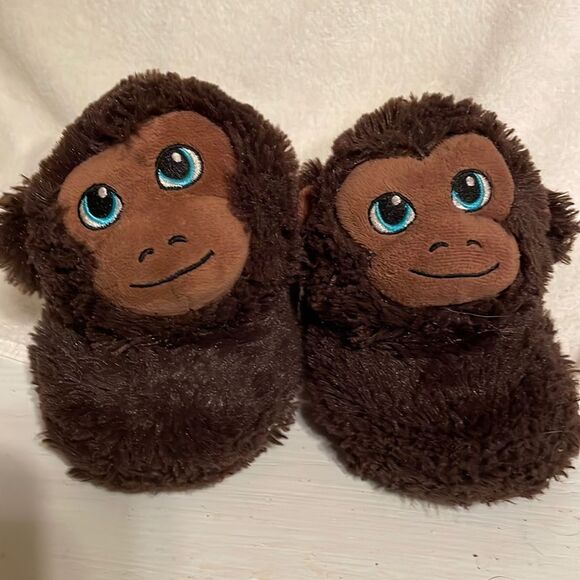 Medium (12/13) Build-A-Bear brown bear shoulder shoes slippers w/non slip soles - Picture 1 of 15
